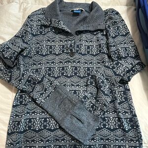 RAVU Fair Isle Geometric Print Long Sleeve Pullover Top Size S